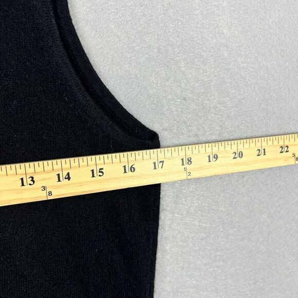 White Warren Cashmere Sweater Top Size Large Black Rhinestone Neckline Keyhole - Picture 5 of 10